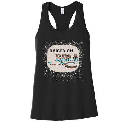 Raised On Reba Funny Bleached Women's Racerback Tank