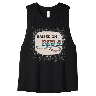 Raised On Reba Funny Bleached Women's Racerback Cropped Tank