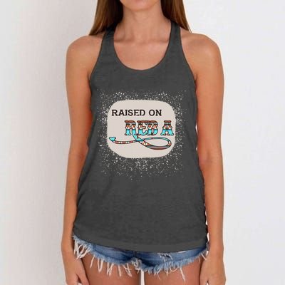 Raised On Reba Funny Bleached Women's Knotted Racerback Tank