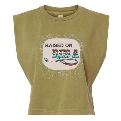 Raised On Reba Funny Bleached Garment-Dyed Women's Muscle Tee