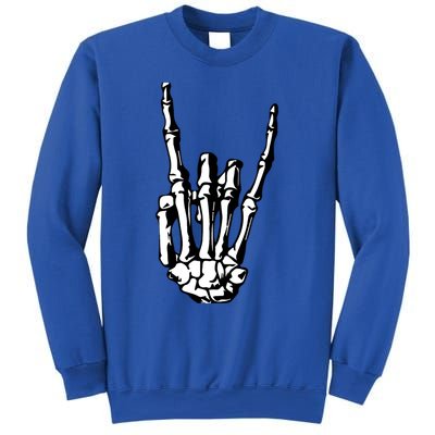 Rock On Rock Star Skeleton Hands Rocker Funny Halloween Gift Sweatshirt