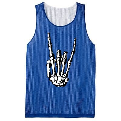 Rock On Rock Star Skeleton Hands Rocker Funny Halloween Gift Mesh Reversible Basketball Jersey Tank