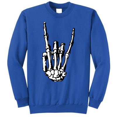 Rock On Rock Star Skeleton Hands Rocker Funny Halloween Gift Tall Sweatshirt