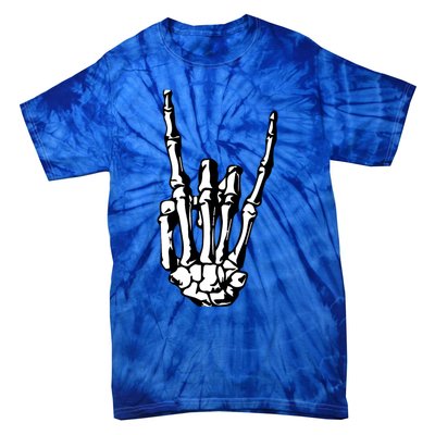 Rock On Rock Star Skeleton Hands Rocker Funny Halloween Gift Tie-Dye T-Shirt