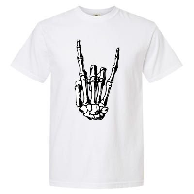 Rock On Rock Star Skeleton Hands Rocker Funny Halloween Gift Garment-Dyed Heavyweight T-Shirt