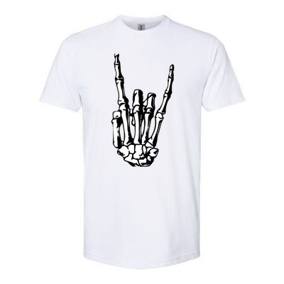 Rock On Rock Star Skeleton Hands Rocker Funny Halloween Gift Softstyle CVC T-Shirt