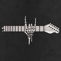 Rock On Rock Star Guitar Skeleton Hand Cool Comfort Performance Bucket Hat