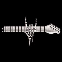 Rock On Rock Star Guitar Skeleton Hand Cooling Performance Crew T-Shirt