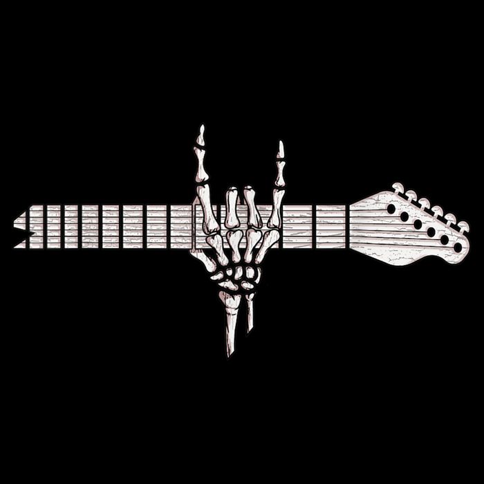 Rock On Rock Star Guitar Skeleton Hand Cooling Performance Crew T-Shirt