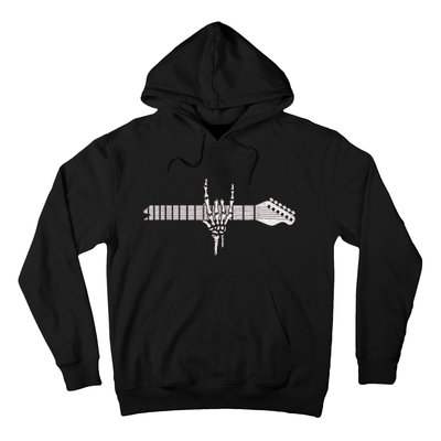 Rock On Rock Star Guitar Skeleton Hand Hoodie