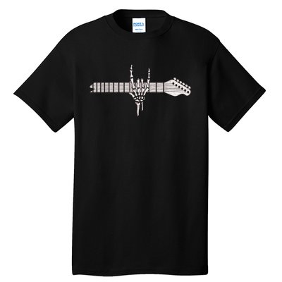 Rock On Rock Star Guitar Skeleton Hand Tall T-Shirt