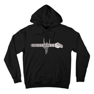 Rock On Rock Star Guitar Skeleton Hand Tall Hoodie