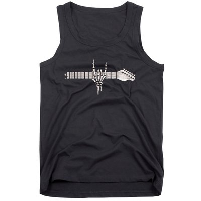 Rock On Rock Star Guitar Skeleton Hand Tank Top