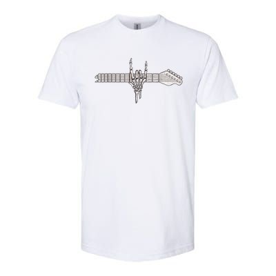 Rock On Rock Star Guitar Skeleton Hand Softstyle CVC T-Shirt