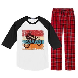 Retro Off Road Motorcycle Motocross Enduro Raglan Sleeve Pajama Set