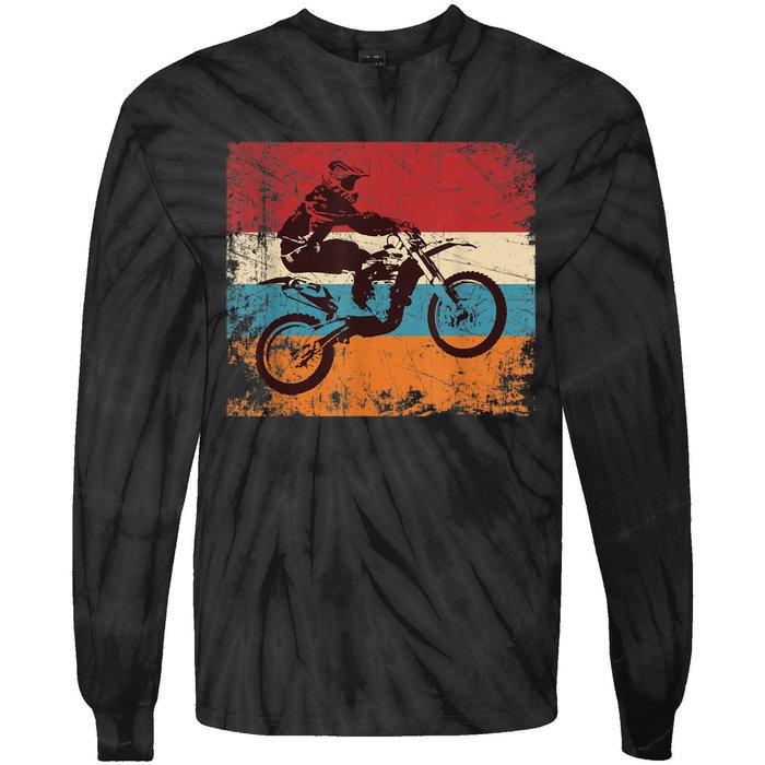 Retro Off Road Motorcycle Motocross Enduro Tie-Dye Long Sleeve Shirt