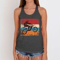 Retro Off Road Motorcycle Motocross Enduro Women's Knotted Racerback Tank