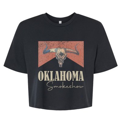 Retro Oklahoma Smokeshow Western Bella+Canvas Jersey Crop Tee