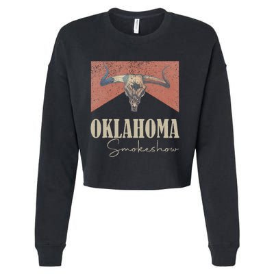 Retro Oklahoma Smokeshow Western Cropped Pullover Crew