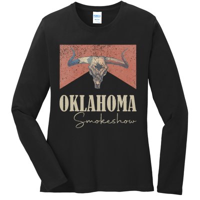 Retro Oklahoma Smokeshow Western Ladies Long Sleeve Shirt