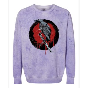 Raven On Sword Colorblast Crewneck Sweatshirt