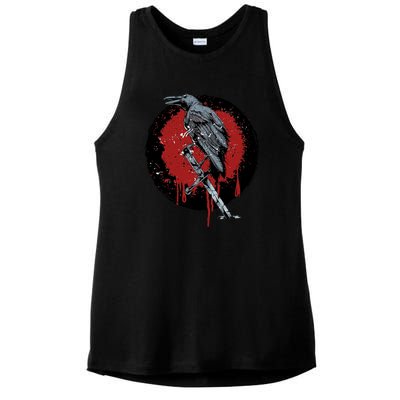 Raven On Sword Ladies PosiCharge Tri-Blend Wicking Tank