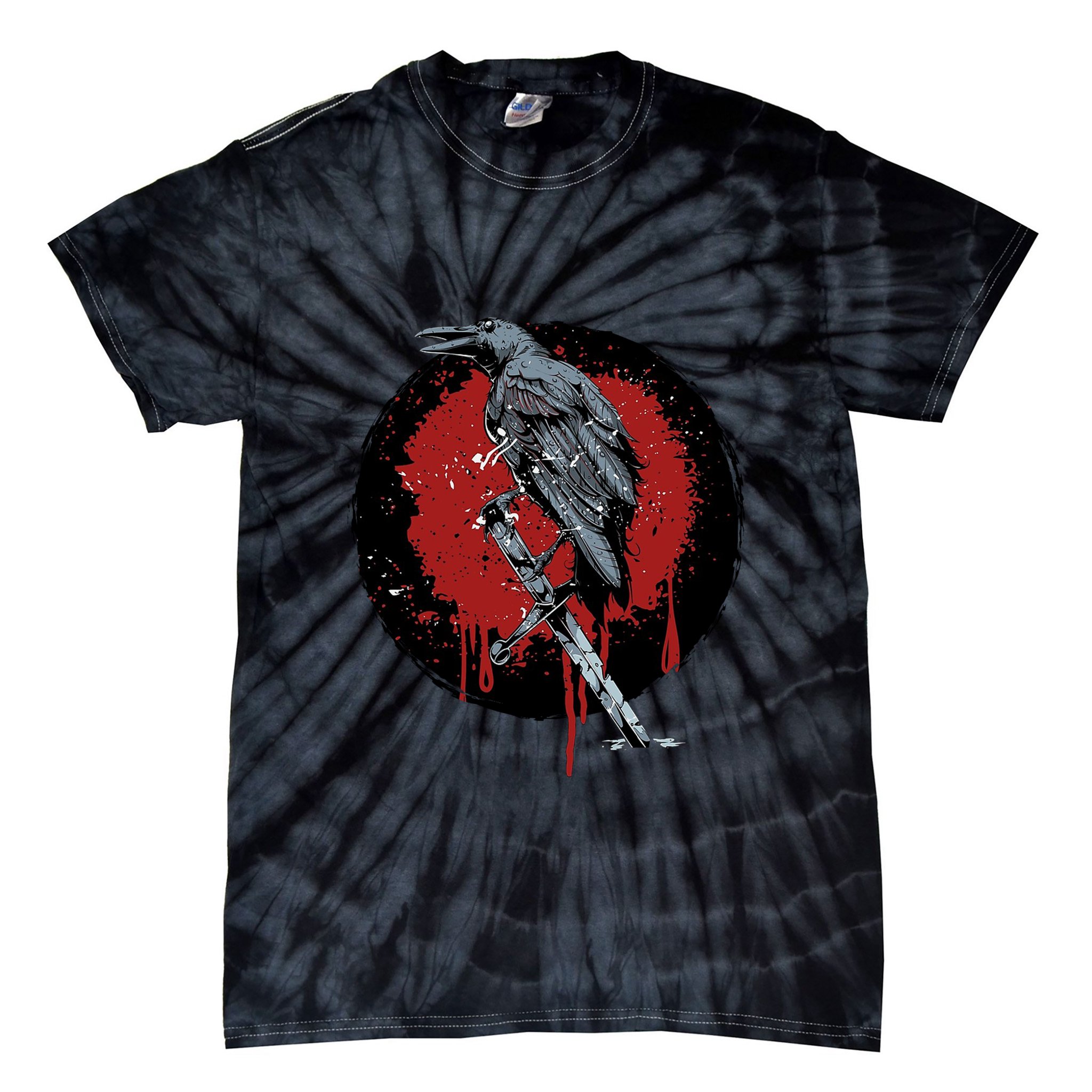 Raven On Sword Tie-Dye T-Shirt