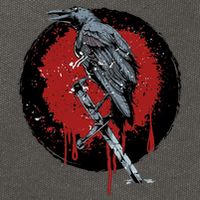 Raven On Sword Cotton Canvas Backpack