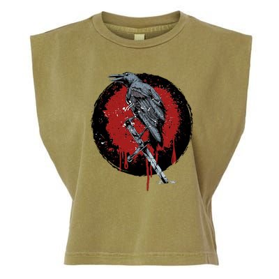 Raven On Sword Garment-Dyed Women's Muscle Tee