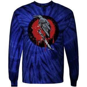 Raven On Sword Tie-Dye Long Sleeve Shirt