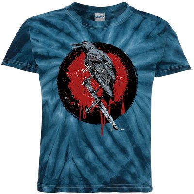 Raven On Sword Kids Tie-Dye T-Shirt