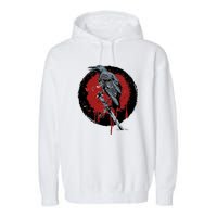 Raven On Sword Garment-Dyed Fleece Hoodie