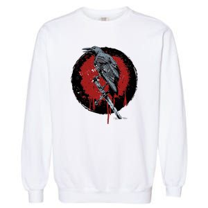 Raven On Sword Garment-Dyed Sweatshirt