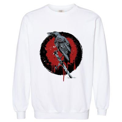 Raven On Sword Garment-Dyed Sweatshirt