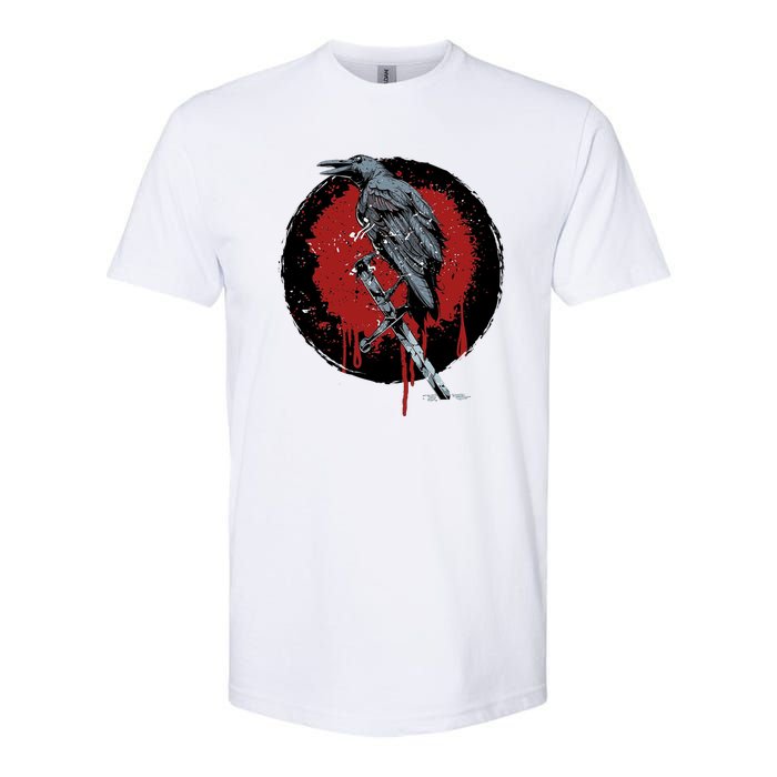 Raven On Sword Softstyle CVC T-Shirt