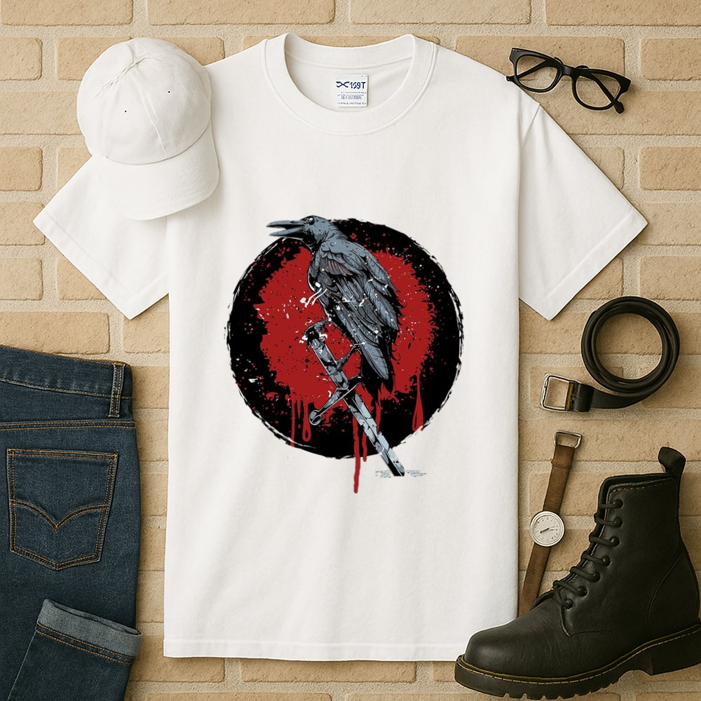 Raven On Sword Tall T-Shirt