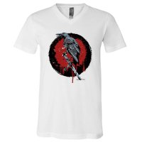 Raven On Sword V-Neck T-Shirt