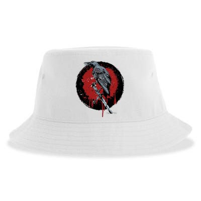 Raven On Sword Sustainable Bucket Hat