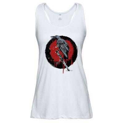 Raven On Sword Ladies Essential Flowy Tank