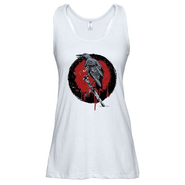 Raven On Sword Ladies Essential Flowy Tank