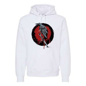 Raven On Sword Premium Hoodie