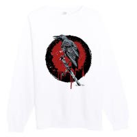 Raven On Sword Premium Crewneck Sweatshirt