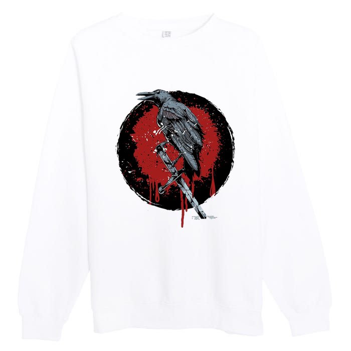 Raven On Sword Premium Crewneck Sweatshirt