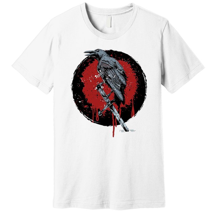 Raven On Sword Premium T-Shirt