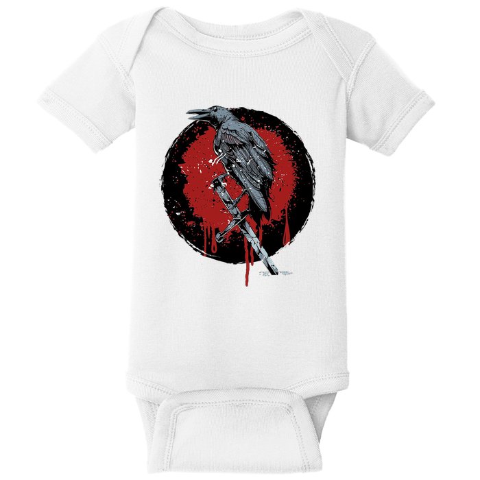Raven On Sword Baby Bodysuit