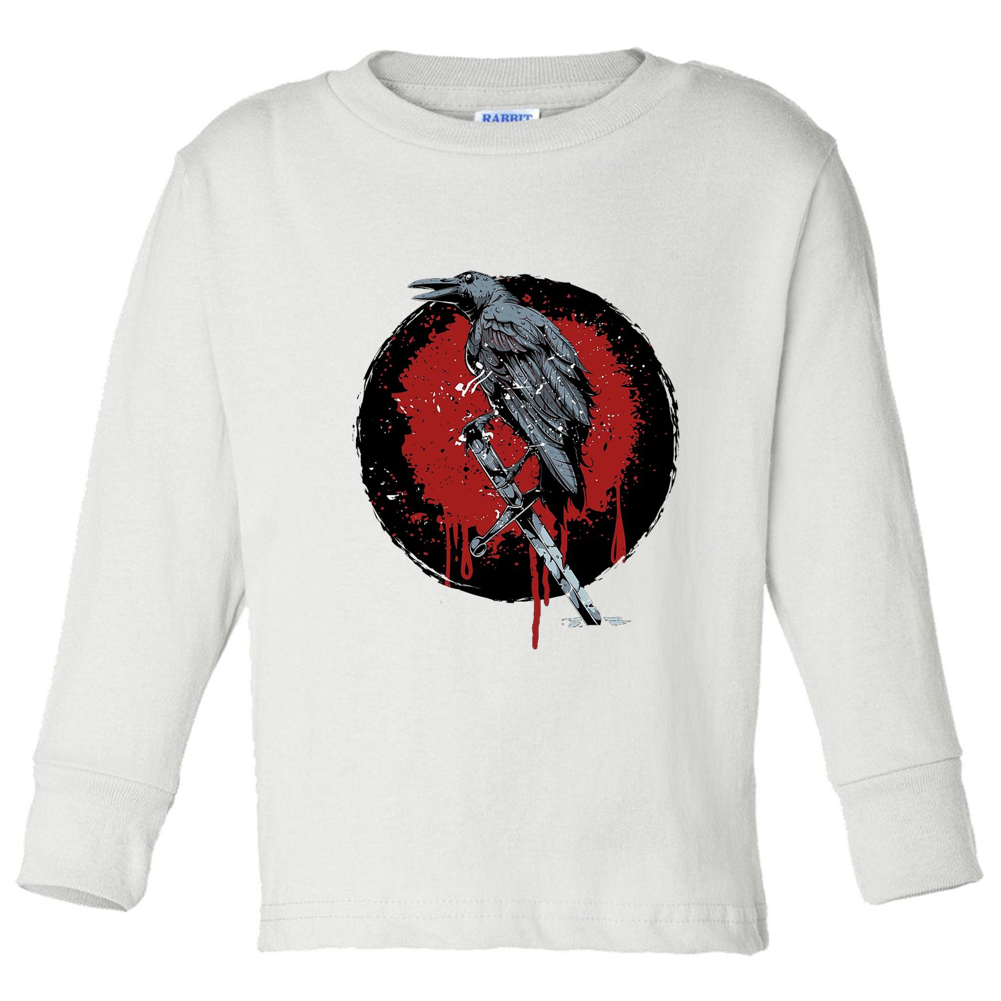 Raven On Sword Toddler Long Sleeve Shirt