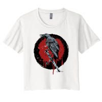 Raven On Sword Women's Crop Top Tee