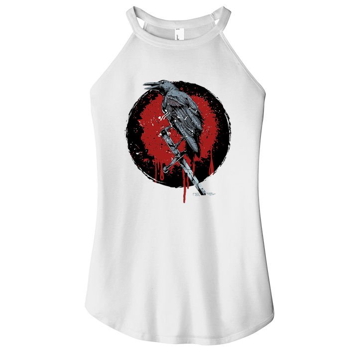 Raven On Sword Women's Perfect Tri Rocker Tank