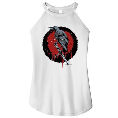 Raven On Sword Women’s Perfect Tri Rocker Tank