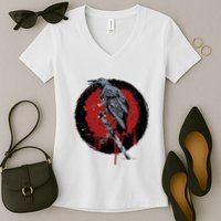 Raven On Sword Women's V-Neck T-Shirt